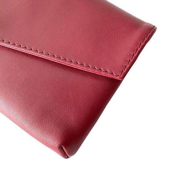 CH Carolina Herrera Red Leather Envelope Clutch - Picture 11 of 16